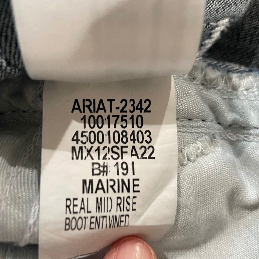Ariat REAL Mid Rise Boot Entwined Jeans Marine Wash 25R 10017510 - Picture 6 of 6